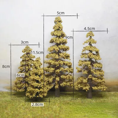 3PC HO/OO Scale Autumn Pines Trees Miniatures Park Plants Street Scene Model • $8.99