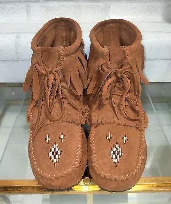 Manitobah Mukluks Harvester Suede Brown Womens Size L8/M6  🥰 • $65