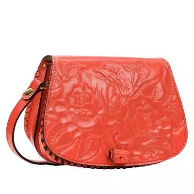 Patricia Nash Finch Rose Tool Leather Crossbody Bag Purse Choose Color NWT $169 • $114.95