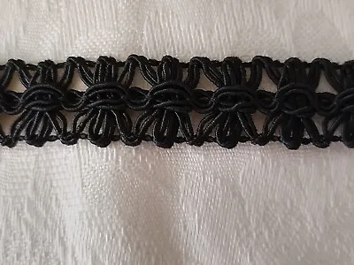 Chanel Style Vintage Designer Quality 5/8  Wide BLACK Braid Gimp Trim 5yds. • $9.95