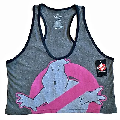 Ghostbusters Women’s Crop Racerback Tank Top Halloween T-Shirt Workout Tank SZ L • $22.25