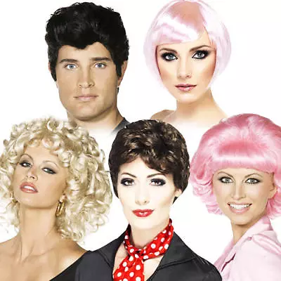 Grease Movie Character Wigs Adults Fancy Dress 50s Fifties Ladies Mens Costume • £7.99