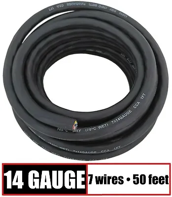 14 Gauge 7 Way Conductor RV Trailer Wire Cable Wiring Insulated - 50 Feet 14/7 • $51.95