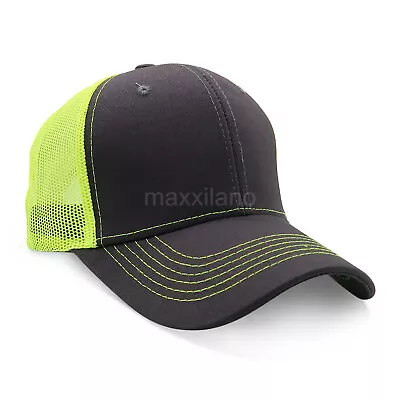 Baseball Cap Cotton Trucker Mesh Hat Snapback Adjustable Polo Style Visor Men • $7.95