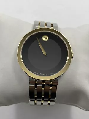 Movado Esperanza Black Museum Dial Two Tone Stainless Steel Men's Watch 0607058 • $274.95