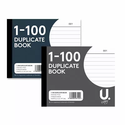 Duplicate Book 1-100 - Half Size Numbered Cash Pages Pad Carbon Invoice Receipt • £2.79