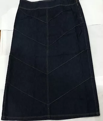 $15 • Buy Long Blue Denim Stitched Skirt; Z. Cavaricci