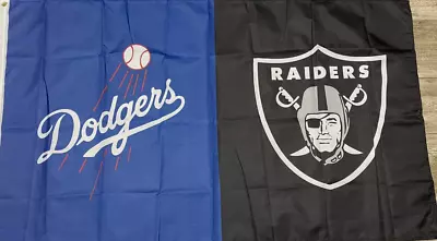 PRE-ORDER LA Dodgers Las Vegas Raiders 3x5 FT Flag NFL Fan Gift Present • $11.88