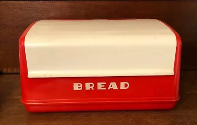 Vintage Red/White Plastic Bread Box By Lustro Ware • $20