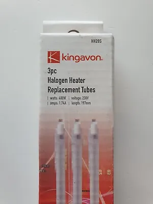 £7.50 • Buy 3x 400W Halogen Heater Replacement Tubes 197mm Fire Bar Heater Lamp Element Bulb