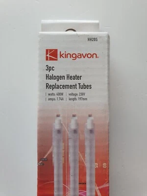 £7.50 • Buy 3x 400W Halogen Heater Replacement Tubes 197mm Fire Bar Heater Lamp Element Bulb