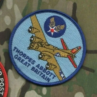 WWII USAAF B-17 FLYING FORTRESS RAF THORPES ABBOTT AIR BASE Iron-on PATCH • $14.99