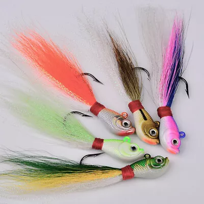 5 Ultra 1/2oz 1 Oz 2 Oz Minnow Bucktail Jig Head Striper Fluke Bass Fishing Lure • $16.55