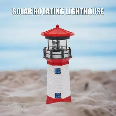 Lighthouse Shape Solar LED Light Garden Fence Yard Outdoor Decor Beacon Lamp • £12.68
