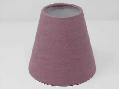 Lampshade Mauve Textured 100% Linen Small Candle Clip Tapered Chandelier  • £21.50