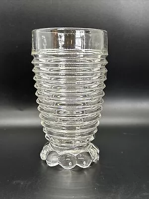 Vintage Anchor Hocking Manhattan Ribbed Footed Tumbler Clear Depression Glass • $9.99
