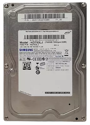 Samsung HD753LJ 750GB 3.5  Sata Desktop Hard Drive 100% Health • £12.99