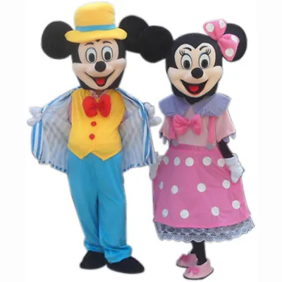 HOT Adult Suit Size MICKEY MOUSE AND MINNIE MOUSE Mascot Costume Navy Clothing • $254.99