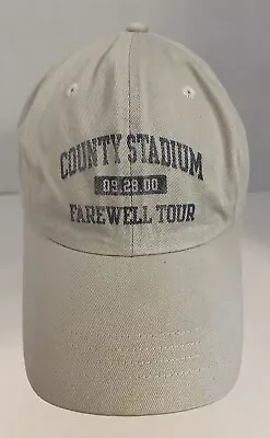 Milwaukee Brewers Hat 2000 “County Stadium Farewell Tour” Gray Strap Back Gear • $19.99
