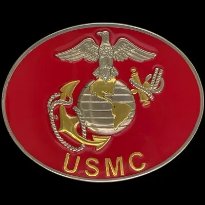 Usmc Marine Corps Anchor Military Insignia Logo Gift 90s NOS Vintage Belt Buckle • $29.75