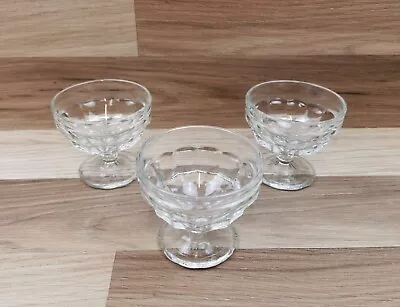 3 X Vintage Jacobean Ice Cream Sundae / Dessert  Dishes  / Glass Bowls • £9.99