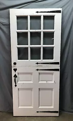 Vintage Solid Wood Dutch Door 9 Lite 36x80 Shabby White Entryway Old 424-24B • $1695