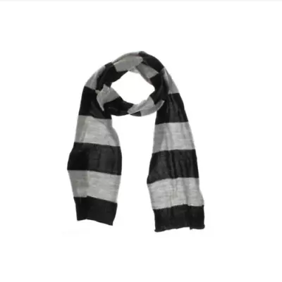 Chaps Unisex Striped Knit Narrow Scarf - Black/Gray - One Size • $5.57