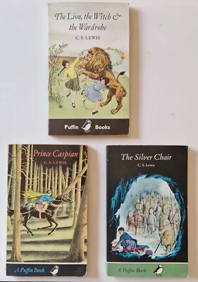 C S Lewis The Lion The Witch & The Wardrobe Prince Caspian The Silver Chair (3) • £25