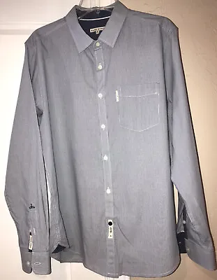 Marc Ecko Men’s Button Down Pin Stripped Dress Shirt. 💯%Cotton. Sz. M. EUC • $10