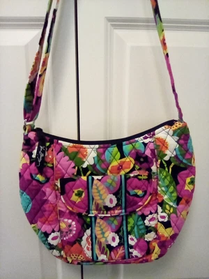 $12.99 • Buy Vera Bradley Purse Crossbody Bag  Va Va Bloom  Pinks Purple Teal Yellow EUC