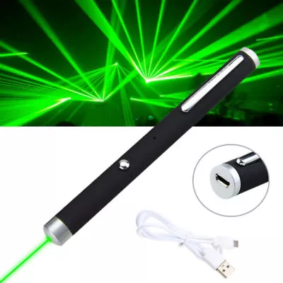 Green Laser Pointer Conference Pen Teaching Demonstration 1mw USB Charging Pet • $10.99