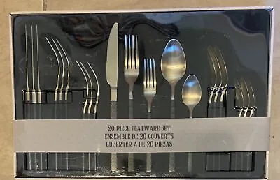 Disney Parks Mickey Mouse Silhouette 20 Pc Silverware Flatware Set Black Handle • $119.85