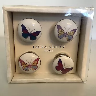 RARE Laura Ashley Summer Meadow Butterfly 4 Draw Pulls/Knobs Discontinued BNIB • £25