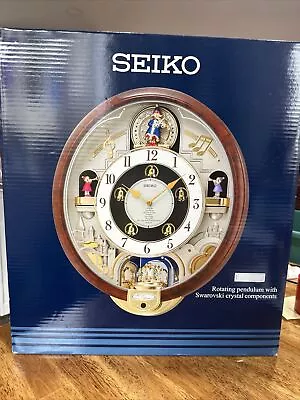 NEW IN BOX Seiko Melodies In Motion Musical Wall Clock Beatles Songs QXM134BR • $299.95