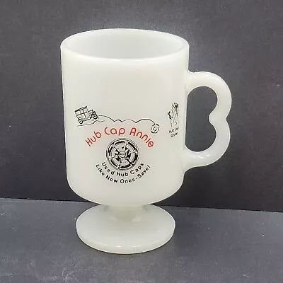 Vintage Hub Cap Annie Milk Glass Coffee Mug Cup USA • $18