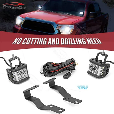 Fit 05-15 Toyota Tacoma 60W LED Light Pods A-Pillar Hood Ditch Mount Bracket Kit • $55.99