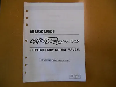 $19.99 • Buy 1993 SUZUKI GSX-R600W GSXR600 Factory Service Supplementary Manual