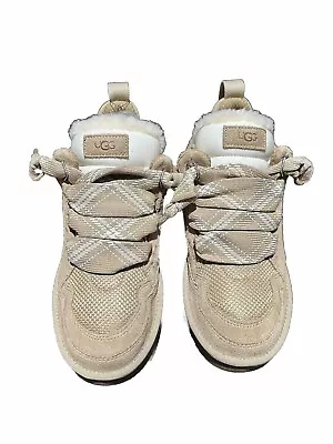 Size 9 UGG Lowmel Sand Women's Suede & Canvas Sneakers 1144032 Free Shipping • $160