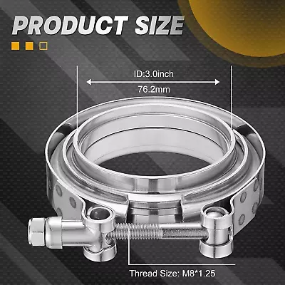 3inch Stainless Steel V-Band Clamp & Flange Kit For Muffler Exhaust Downpipe US • $14.39