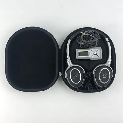 2GB SanDisk MP3 Player + Sharper Image Quiet Place Wired Headphones Case Earbuds • $39.99