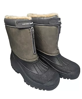 Fleece Lined Zip Up Wellingtons Boots Suede/Rubber Size 5 Cotton Traders New • £19.95