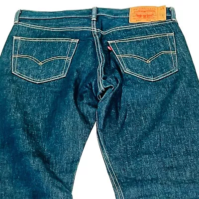 Vintage Levis 501 34x36 Jeans Button Fly Dark Denim Tall Mens Unisex • $43.97