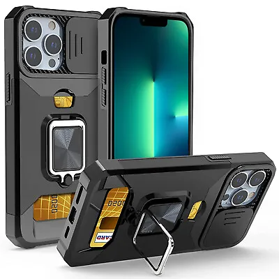 $22.99 • Buy Military Rugged Shockproof Case With Cam Cover & Card Holder For IPhone&Samsung