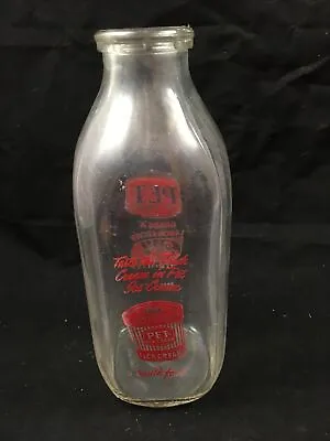 $7.99 • Buy Vintage  Pet Dairy One Quart Milk Bottle Clear With Graphics.....