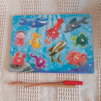£5 • Buy Melissa & Doug Magnetic Wooden Fishing Ocean Creatures Puzzle And Game With Rod