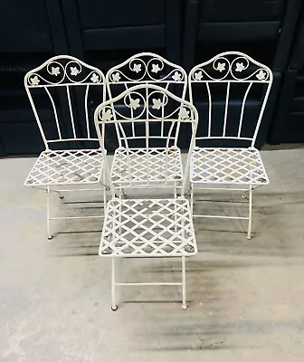 Vintage Wrought Iron Patio Chairs Chair Set 4pc • $200