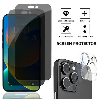 $23.99 • Buy 2x For IPhone 14 Pro Max Glass Full Screen Protector Auto-Alignment Kit Private