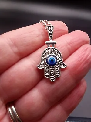 Hamsa Hand Necklace Gift Hand Of Fatima Spiritual Buddha Evil Eye Pendant God UK • £4.99