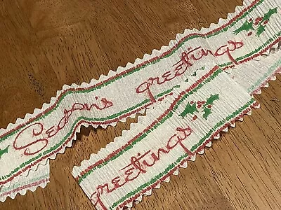 Vtg Reed’s Crepe Paper Streamer Season's Greetings Christmas Snippet Scrapbook • $4.38