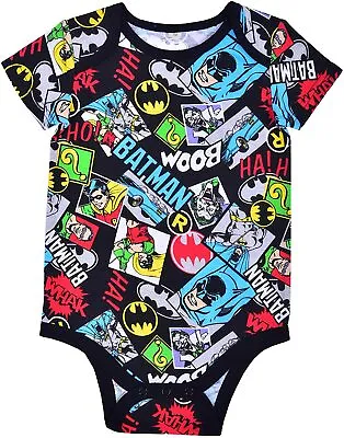£14 • Buy BATMAN All Over Print DC Comics Babygrow Bodysuit Baby Clothes (9 Months)
